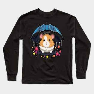 Hamster Rainy Day With Umbrella Long Sleeve T-Shirt